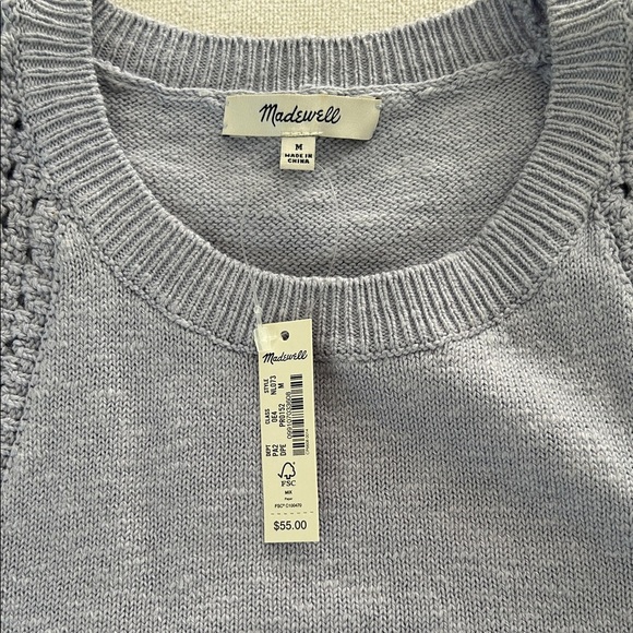 Madewell Light Blue Knit Crop Top size medium - Picture 3 of 10